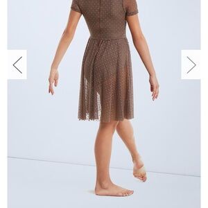 Weissman Sheer Brown Polka Dot Dress